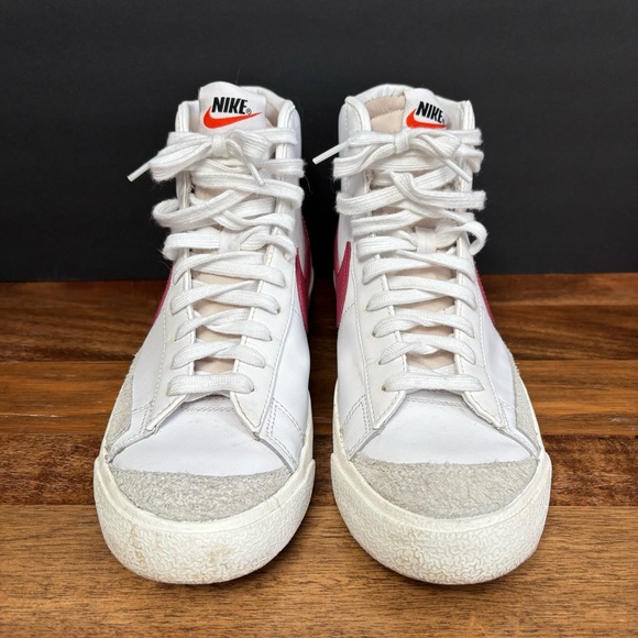 Nike Blazer Mid 77 Brick Red and White Athletic Hightop Sneakers Shoes - Picture 8 of 15